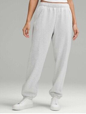 Lululemon Scuba Mid-Rise Oversized Jogger Heathered Core  Light Grey Sz L